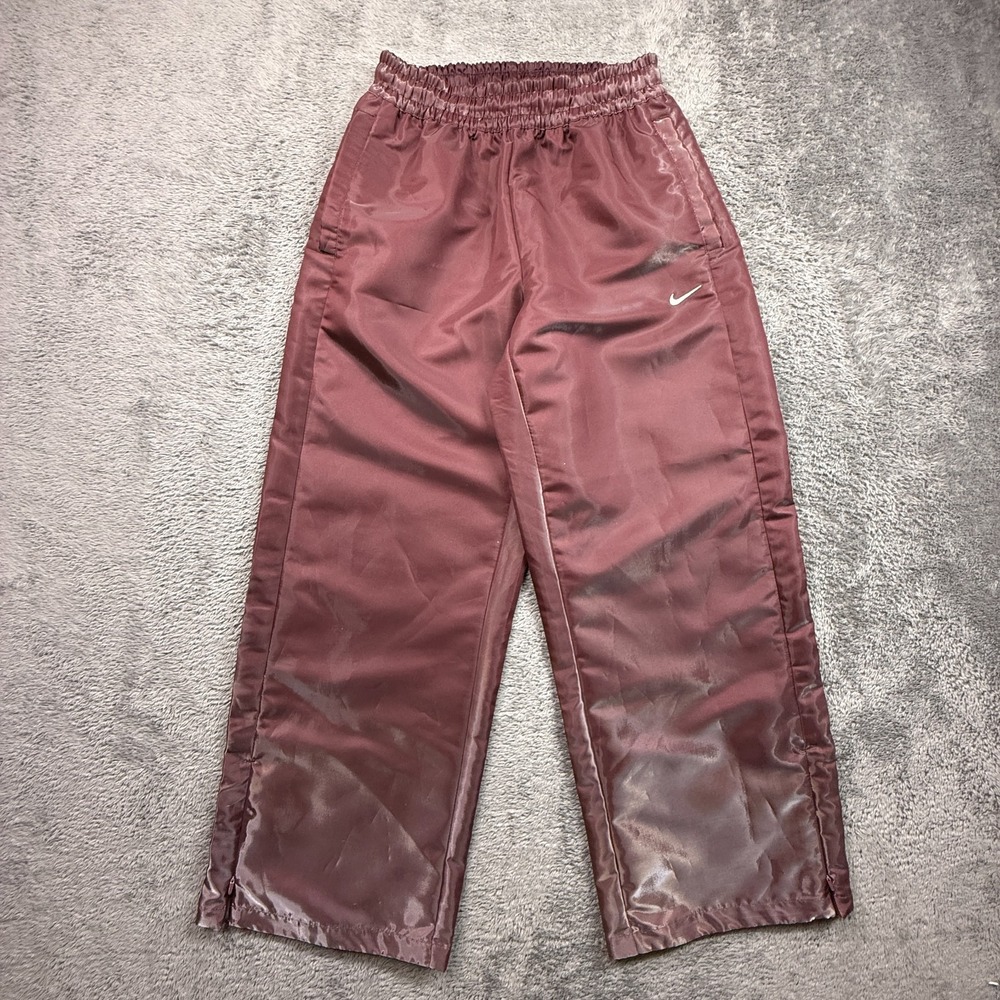 Nike  Sportswear Windrunner Shine Wide Leg Pants Joggers Womens XS Wine Red NWOT